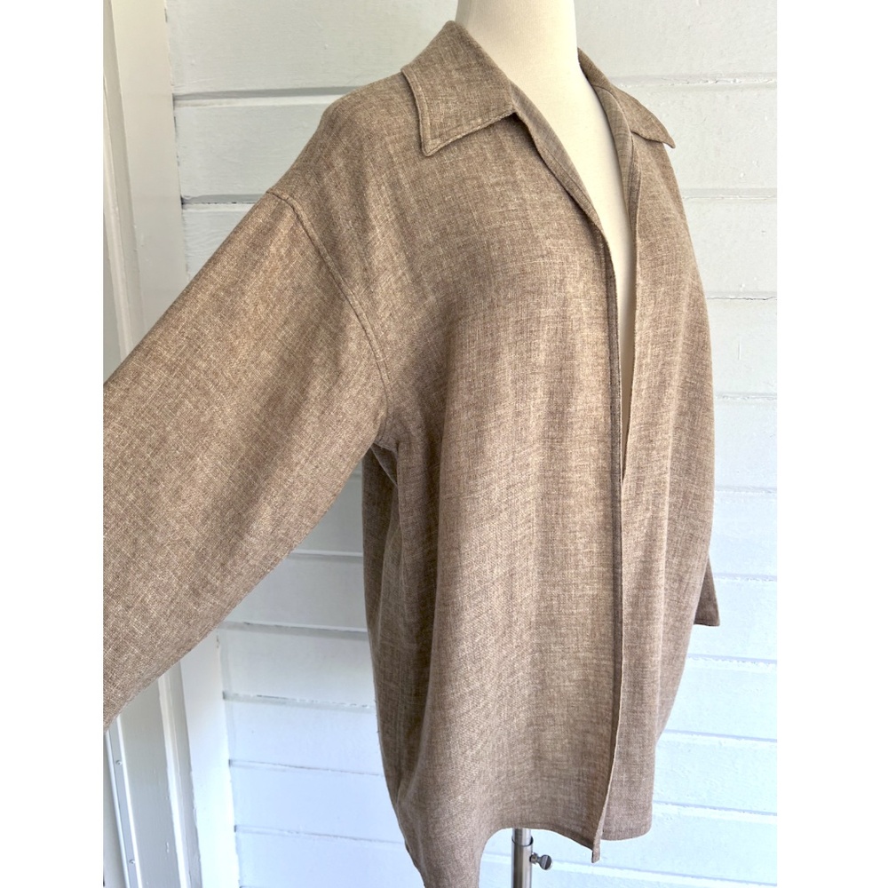 Vintage ZORAN 100% Light Weight Wool Minimalist Over Shirt Open Jacket- O/S - Picture 3 of 8